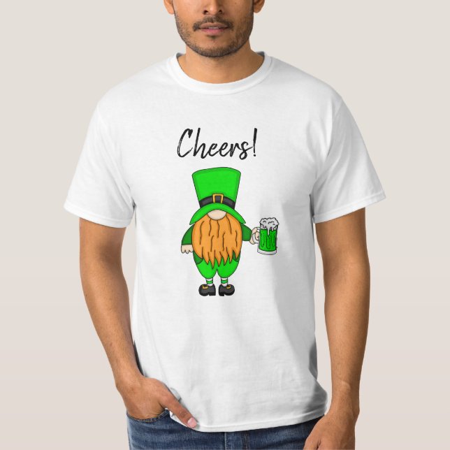 Cheers St Patrick's Day Leprechaun | Green Beer    T-Shirt (Front)