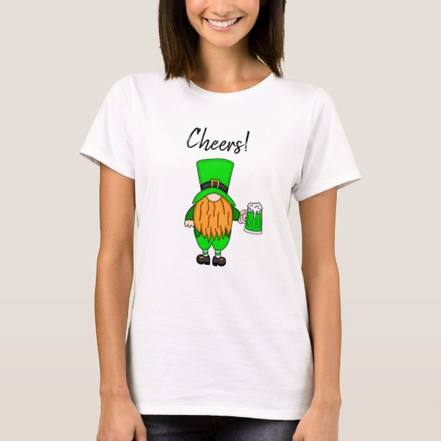Cheers St Patrick's Day Leprechaun | Green Beer T-Shirt (Front)