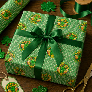 Cheers St Patricks Day Shamrock 21st Birthday Wrapping Paper