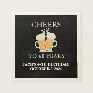 Cheers Surprise 60th Birthday Ecru Paper Napkin
