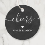 Cheers Tag, Wedding Wine or Champagne Chalkboard Favor Tags<br><div class="desc">These are the perfect little gift tags. You can customize front and back text.</div>