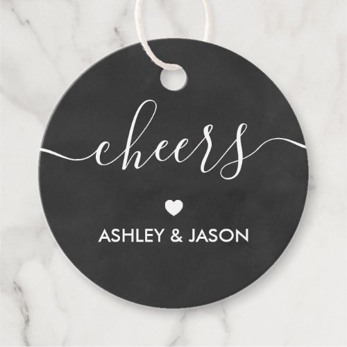 Cheers Tag Wedding Wine or Champagne Chalkboard Favor Tags