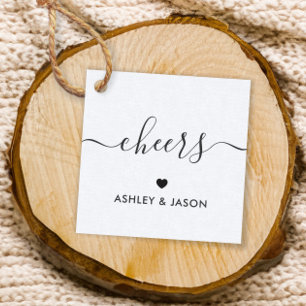 Cheers Tag, Wedding Wine or Champagne Tags, Kraft Favor Tags