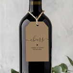 Cheers Tag, Wedding Wine or Champagne Tags, Kraft Gift Tags<br><div class="desc">These are the perfect little gift tags. You can customize front and back text,  as well as change the colors.</div>