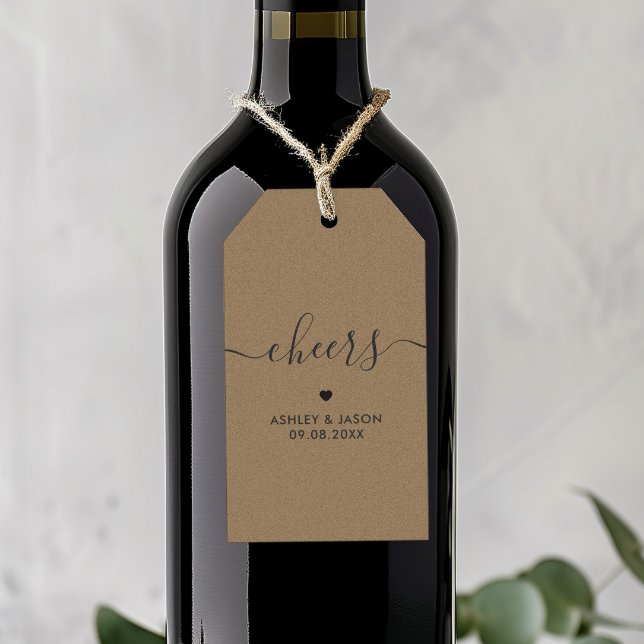 Cheers Tag, Wedding Wine or Champagne Tags, Kraft Gift Tags (Creator Uploaded)