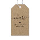Cheers Tag, Wedding Wine or Champagne Tags, Kraft
