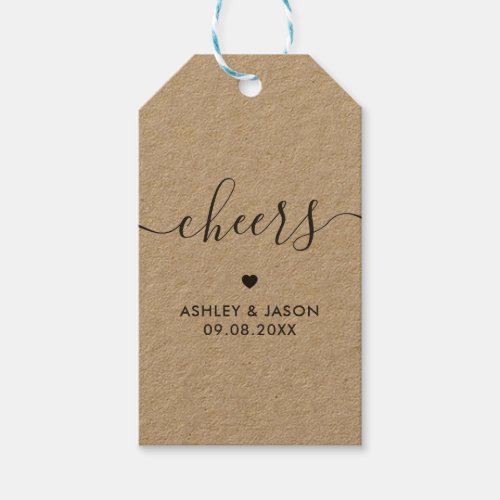 Cheers Tag Wedding Wine or Champagne Tags Kraft Gift Tags