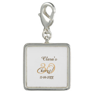 Cheers thirty birthday charcoal brown orange bold charm