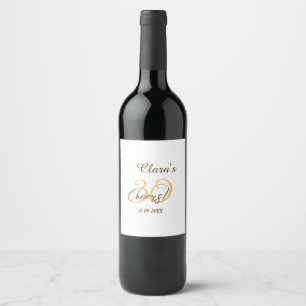 Cheers thirty birthday charcoal brown orange bold  wine label