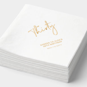 Cheers Thirty Modern Adult 30th Birthday Party Foil Napkins