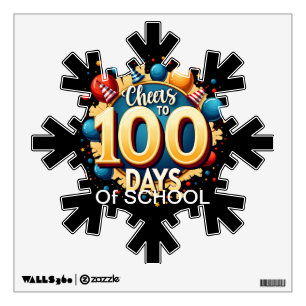 Cheers to 100 Days: Festive 100th Day of School Wall Decal