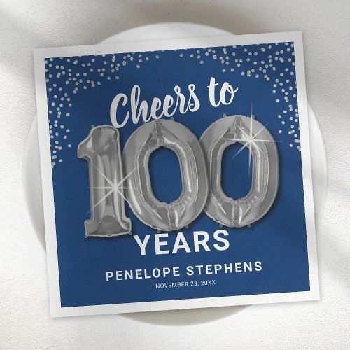 Cheers to 100 Years Birthday Napkins