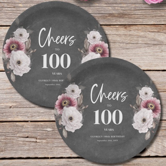  Cheers to 100th Birthday  Paper Plates (Creator Uploaded)