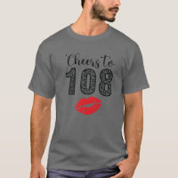 Cheers To 108 Years Lips Happy Birthday Leopard Bo