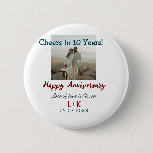 Cheers to 10 Years happy anniversary add photo dat Button