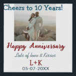 Cheers to 10 Years happy anniversary add photo dat Faux Canvas Print<br><div class="desc">Design for couple love</div>