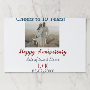 Cheers to 10 Years happy anniversary add photo dat Paper Pad
