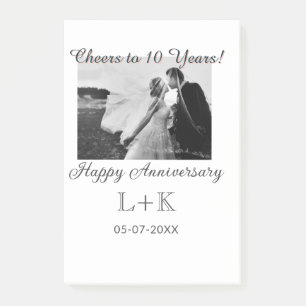 Cheers to 10 Years happy anniversary add photo dat Post-it Notes