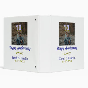 Cheers to 10 Years happy anniversary purple golden 3 Ring Binder