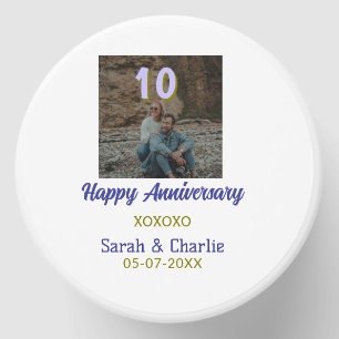 Cheers to 10 Years happy anniversary purple golden Mini Candle Favors
