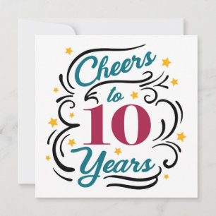 Cheers to 10 Years Note Card