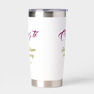 Cheers to 10th wedding anniversary mauve golden na insulated tumbler