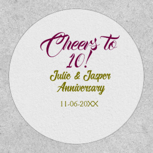 Cheers to 10th wedding anniversary mauve golden na patch