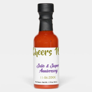 Cheers to 10th wedding anniversary purpl golden na hot sauces