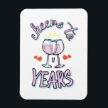Cheers to 11 years wedding anniversary champagne  magnet<br><div class="desc">Celebrate your love with this elegant champagne glasses magnet. Personalize it with your wedding anniversary years for a truly unique and romantic keepsake."</div>