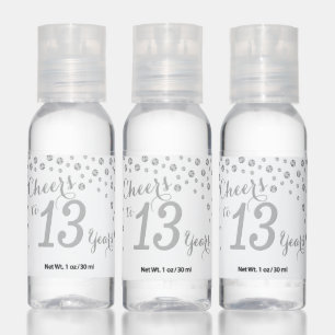 Cheers to 13 Years White and Silver Diamond Hand Sanitizer