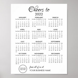 Cheers to 2022 Calendar Business Logo Poster