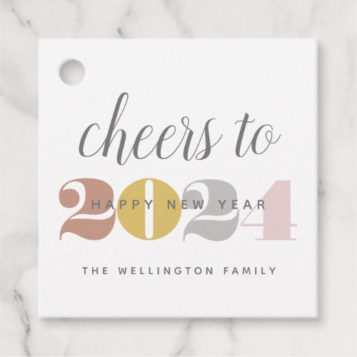Cheers to 2022 Happy New Year Gold Favor Tags