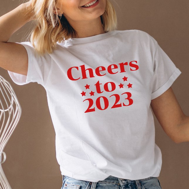 Cheers To 2023 Modern Women's Happy New Year T-Shirt (Creator Uploaded)