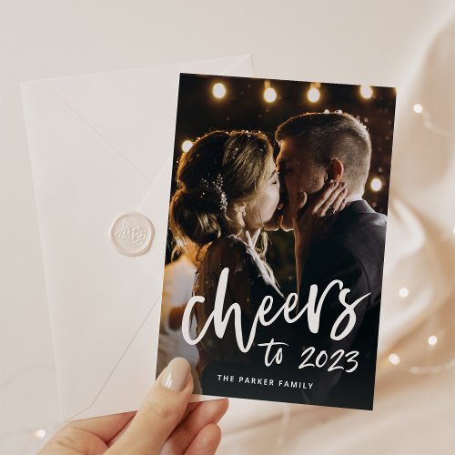 Cheers to 2023  New Year Casual Script Holiday Card