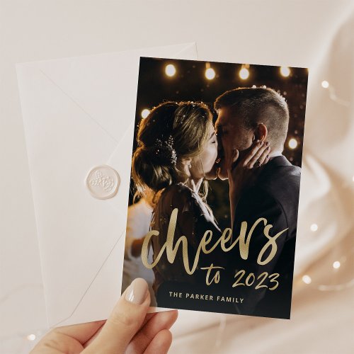Cheers to 2023  New Year Casual Script Holiday Card