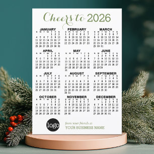Cheers to 2025 - Business Logo Holiday Card