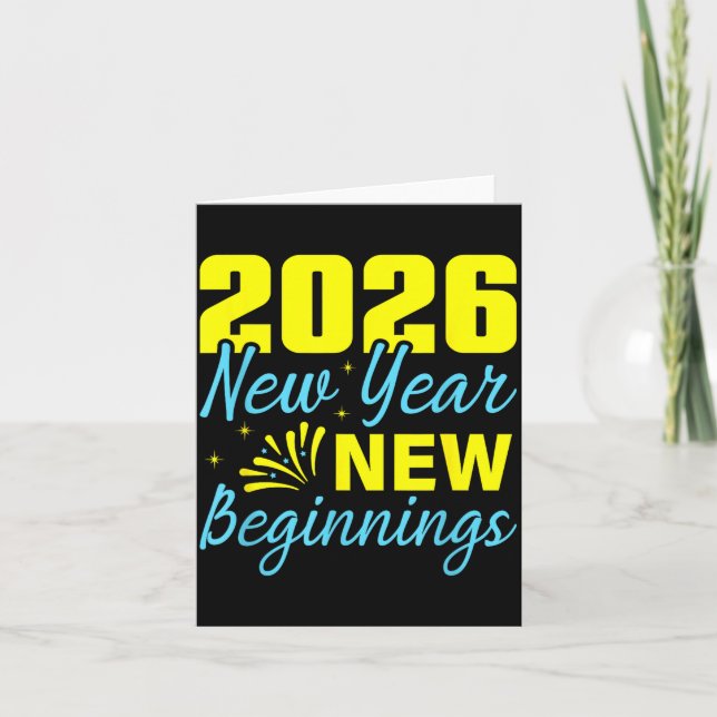 Cheers To 2026 Happy New Year Party New Beginning  Card (Front)