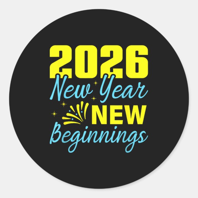 Cheers To 2026 Happy New Year Party New Beginning  Classic Round Sticker (Front)