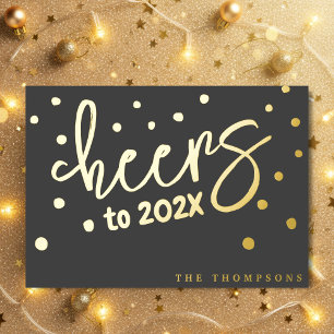 Cheers to 2026 year foil holiday card