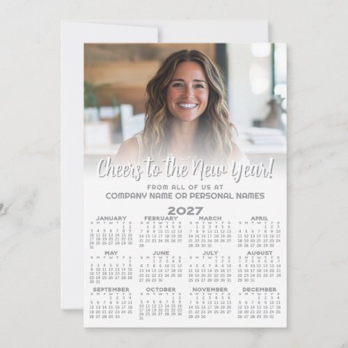Cheers to 2027 Calendar Business New Year Holiday Card