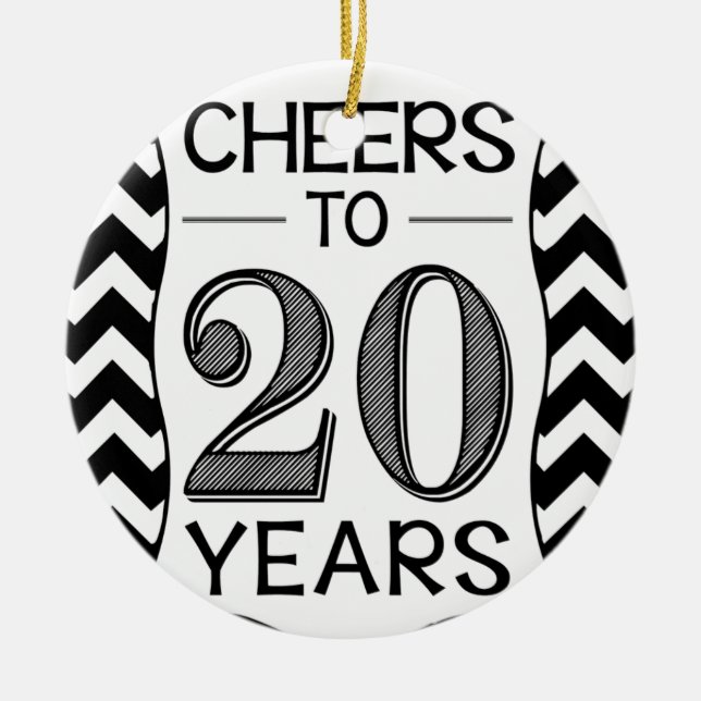Cheers to 20 Years Ceramic Ornament (Front)