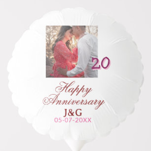 Cheers to 20 Years happy anniversary add photo dat Balloon