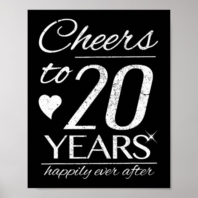 Cheers To 20 Years Married Couples 20th Wedding An Poster (Front)