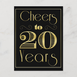 Cheers to 20 Years Postcard