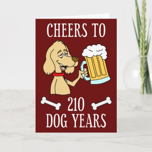Cheers To 210 Dog Years 30th Birthday Card