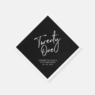 Cheers to 21 Modern Adult 21st Birthday Party Napkins