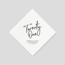 Cheers to 21  | Modern Adult 21st Birthday Party Napkins