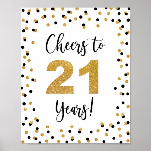 Cheers to 21 Years Anniversary or Birthday Sign