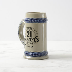 CHEERS TO 21 YEARS BEER STEIN