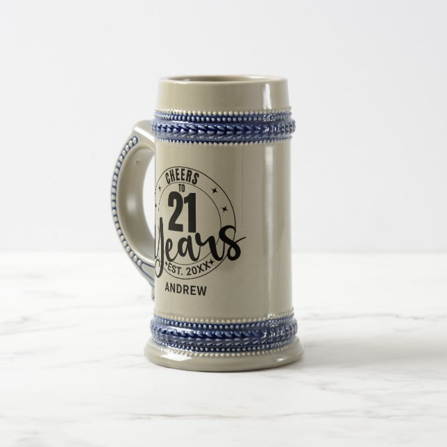 CHEERS TO 21 YEARS BEER STEIN (Front Left)